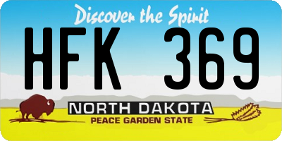 ND license plate HFK369