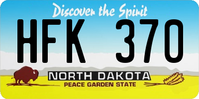 ND license plate HFK370