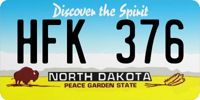 ND license plate HFK376