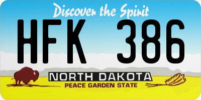 ND license plate HFK386