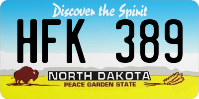ND license plate HFK389