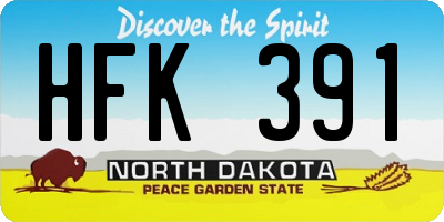 ND license plate HFK391