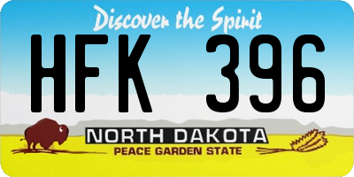 ND license plate HFK396