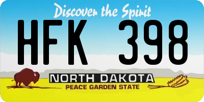 ND license plate HFK398