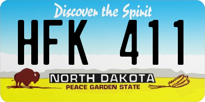 ND license plate HFK411