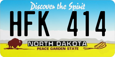 ND license plate HFK414