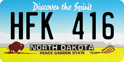 ND license plate HFK416