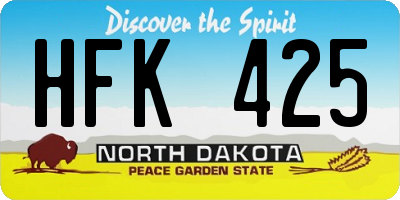 ND license plate HFK425