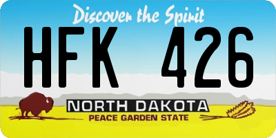 ND license plate HFK426