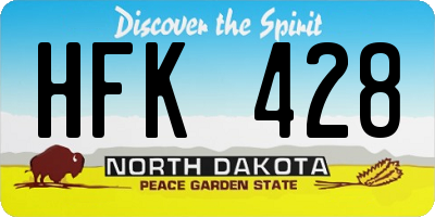 ND license plate HFK428