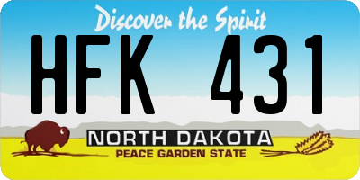 ND license plate HFK431