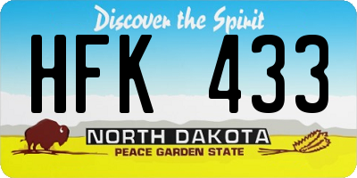 ND license plate HFK433