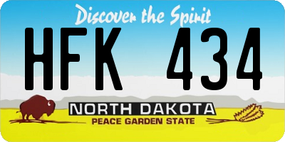 ND license plate HFK434