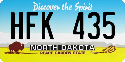 ND license plate HFK435