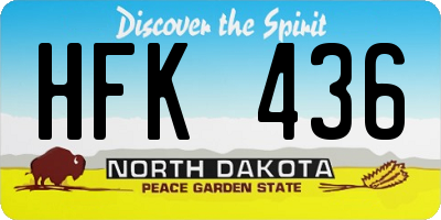 ND license plate HFK436