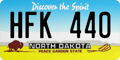 ND license plate HFK440