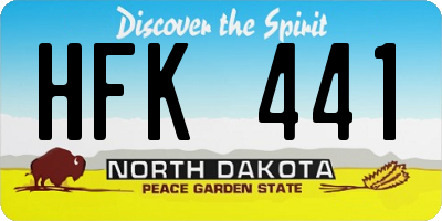 ND license plate HFK441