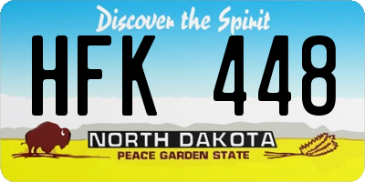 ND license plate HFK448
