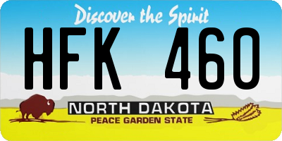 ND license plate HFK460