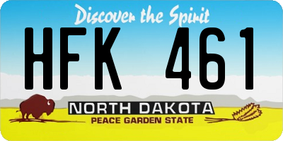 ND license plate HFK461