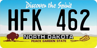ND license plate HFK462