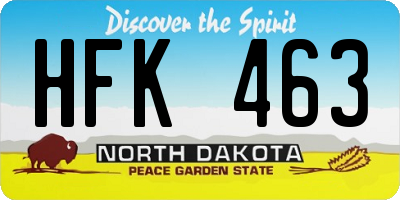 ND license plate HFK463