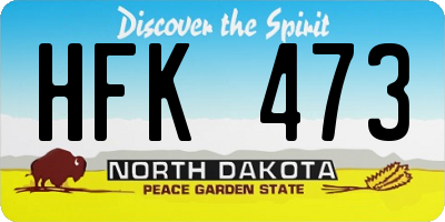 ND license plate HFK473