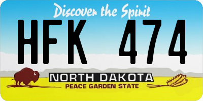 ND license plate HFK474