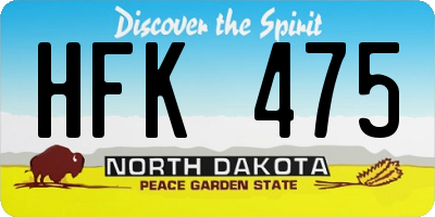 ND license plate HFK475