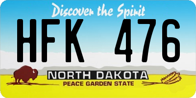 ND license plate HFK476