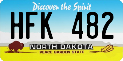 ND license plate HFK482