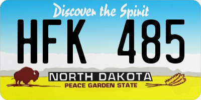 ND license plate HFK485