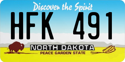 ND license plate HFK491
