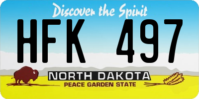 ND license plate HFK497