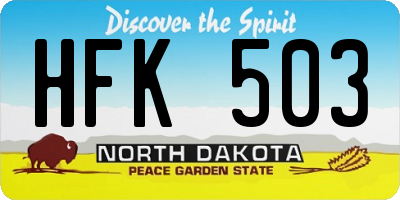 ND license plate HFK503