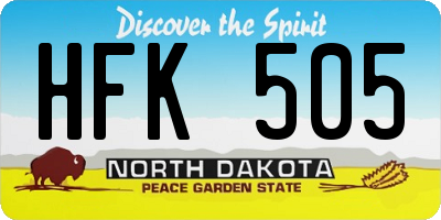 ND license plate HFK505
