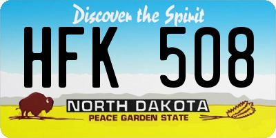 ND license plate HFK508