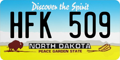 ND license plate HFK509