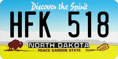 ND license plate HFK518