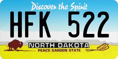ND license plate HFK522