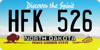 ND license plate HFK526