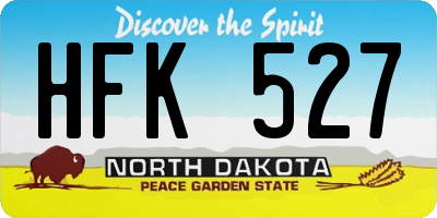 ND license plate HFK527