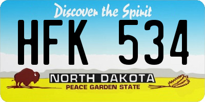 ND license plate HFK534