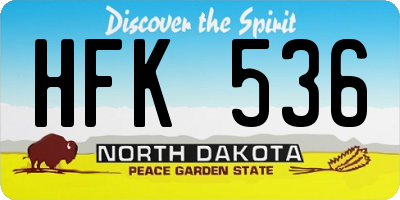 ND license plate HFK536