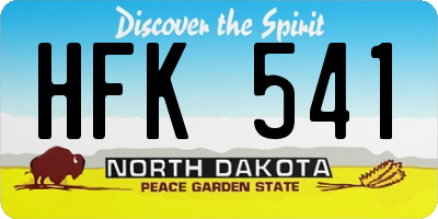 ND license plate HFK541