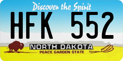ND license plate HFK552