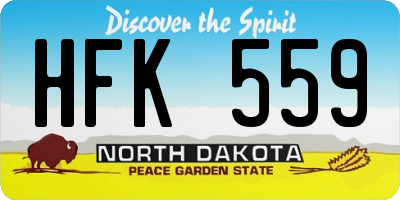 ND license plate HFK559