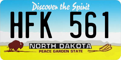 ND license plate HFK561