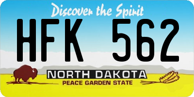 ND license plate HFK562