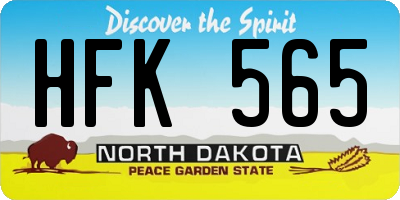 ND license plate HFK565